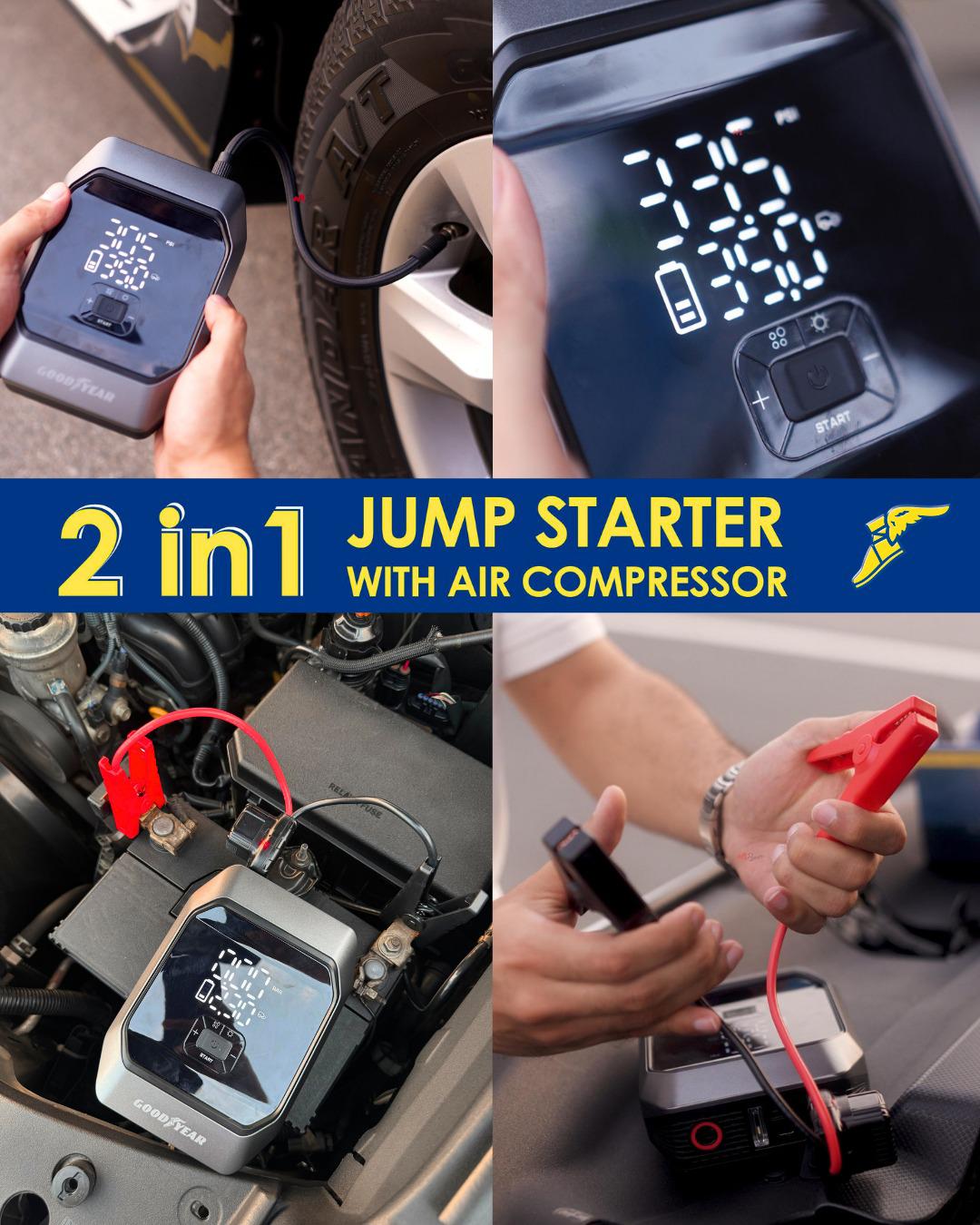 Goodyear Digital 2in1 Jump Starter With Air Compressor