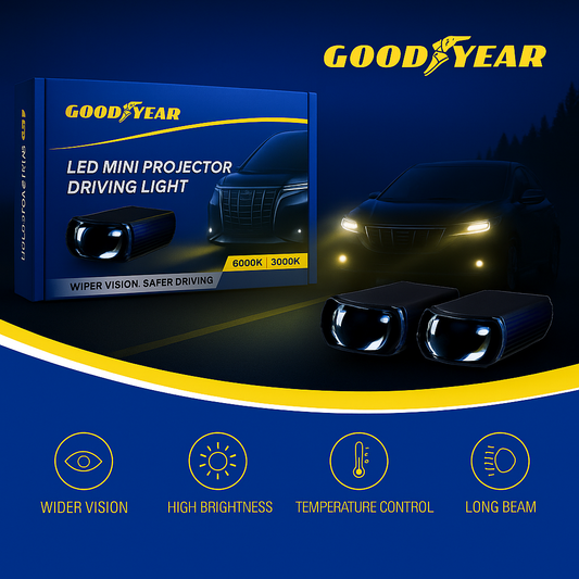 Goodyear Dual Color Fog Killer Mini Projector Driving Lights 2Pcs