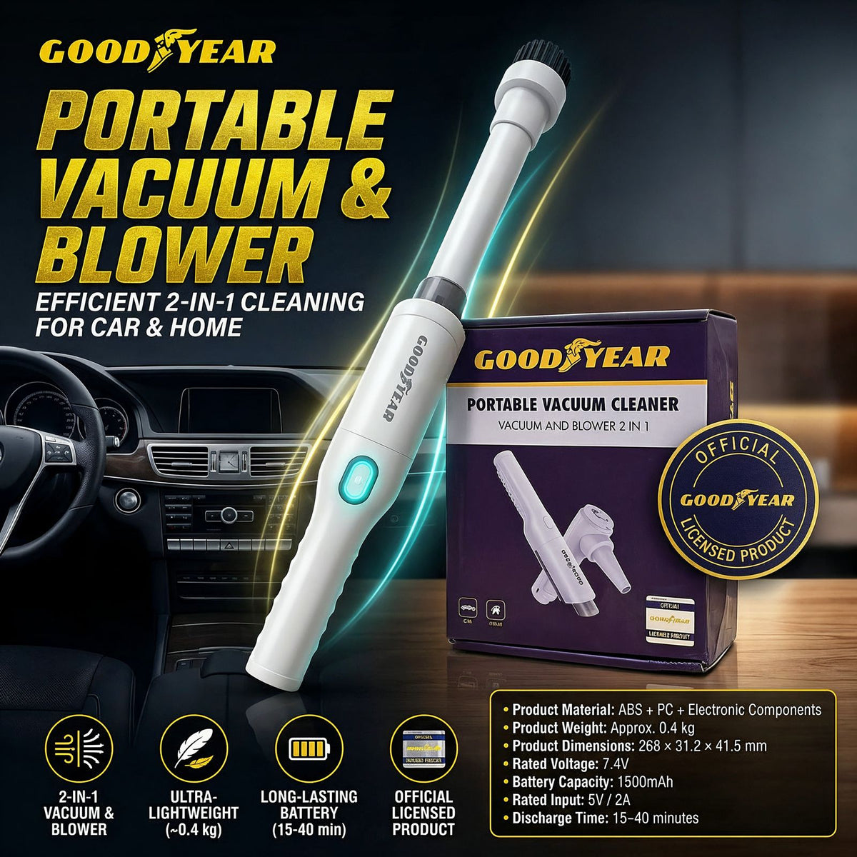Goodyear Portable 2IN1 Vacuum & Blower